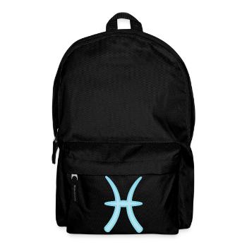 Fische-Tierkreiszeichen Pastellblau - Rucksack - Schwarz - Vorne