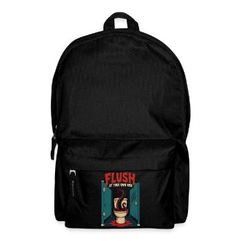 Flush at Your Own Risk – Toilettenmonster Horror - Rucksack - Schwarz - Vorne