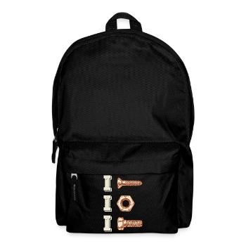 Industrielles Schraubenmutter-Trio - Rucksack - Schwarz - Vorne