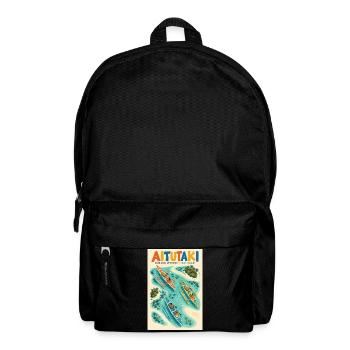Entdecken Sie Aitutaki in der Cookinseln Retro Lagoon - Rucksack - Schwarz - Vorne