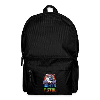Death Metal & Einhorn Regenbogen - Rucksack - Schwarz - Vorne