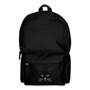 Portrait d’un chat aux yeux verts - Sac à dos - noir - Devant