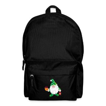 Nordischer Zwerg mit Geschenk - Rucksack - Schwarz - Vorne
