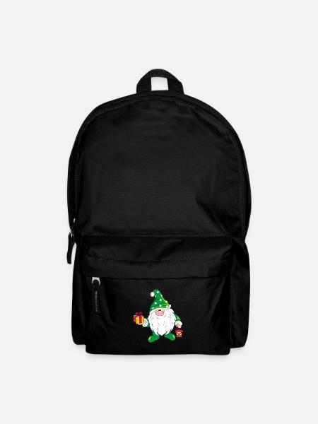 Nordischer Zwerg mit Geschenk - Rucksack - Schwarz