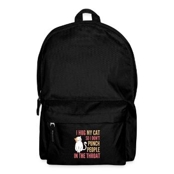 Ich umarme meine Katze, damit ich den Leuten nicht in den Hals schlage - Rucksack - Schwarz - Vorne