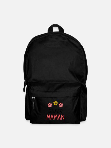 FÊTE DES MÈRES. BONNE FÊTE MAMAN. MAMAN. SUPER - Sac à dos - noir