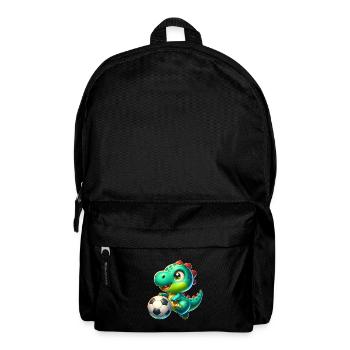 Süßer Dino spielt Fußball - Rucksack - Schwarz - Vorne