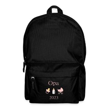 Opa 2023 Geburt Mädchen Vorlage personalisierbar - Rucksack - Schwarz - Vorne