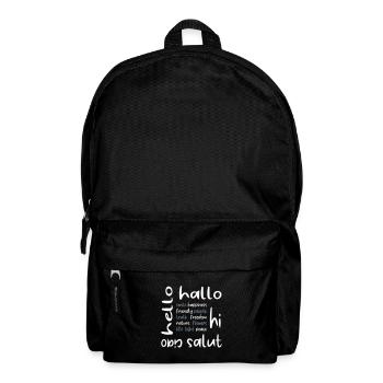 Friendly Hello Hallo Ciao Salut Hi | Viele Farben! - Rucksack - Schwarz - Vorne