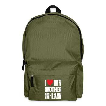 I Love My Mother in Law - Backpack - olive green - Front