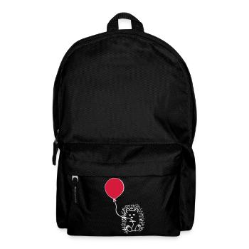 Igel mit Ballon - Rucksack - Schwarz - Vorne