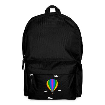 Montgolfière et nuages dans le ciel - Sac à dos - noir - Devant