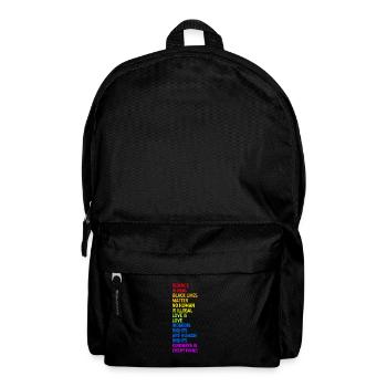 lgbtq, lgbt, fierté gay, gay, arc en ciel, fierté - Sac à dos - noir - Devant