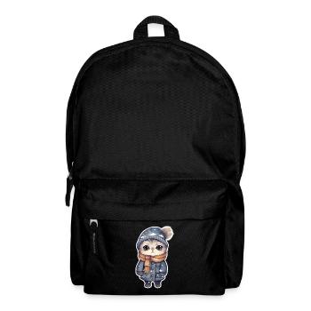 Chat avec chapeau, écharpe et veste - Sac à dos - noir - Devant