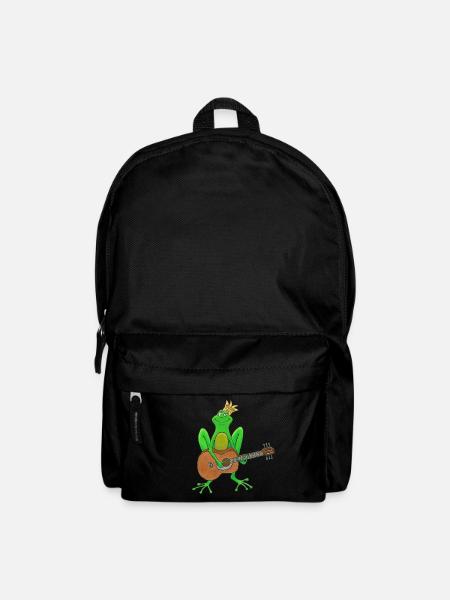 Frog Prince playing Guitar - Backpack - black