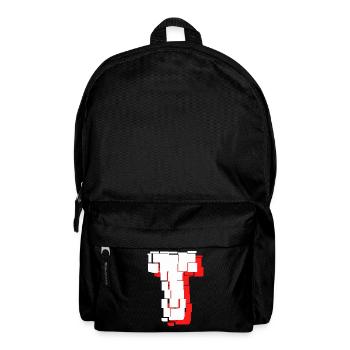 tiles white red t - Backpack - black - Front