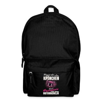 Motorradhelm statt Krönchen - Prinzessin Shirt - Rucksack - Schwarz - Vorne