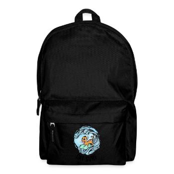 Cat Surf Word Game Cat Surfboard Wave - Backpack - black - Front