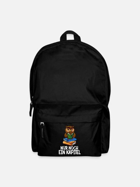 Nur Noch Ein Kapitel Bücher Eule Lesen Bücherwurm - Rucksack - Schwarz