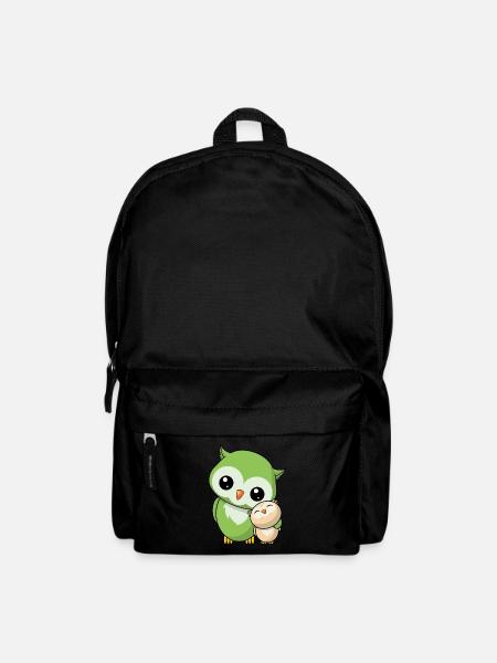 Niedliche Eulen Eule Geschwister Freunde Familie - Rucksack - Schwarz