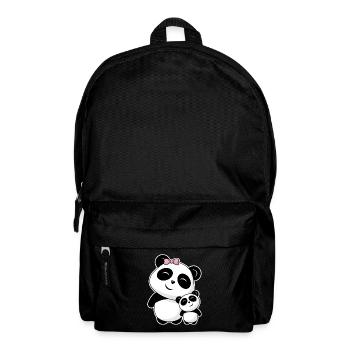 Cute panda's panda siblings friends family - Backpack - black - Front