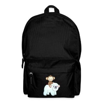 Affe reitet auf Eisbär Polarbär - Rucksack - Schwarz - Vorne