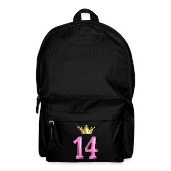 14 Zahl Trikot Krone - Rucksack - Schwarz - Vorne