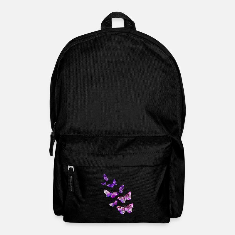 Schöner Schmetterling Mädchen lila - Rucksack - Schwarz
