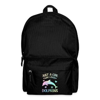 A girl who loves dolphins - Backpack - black - Front