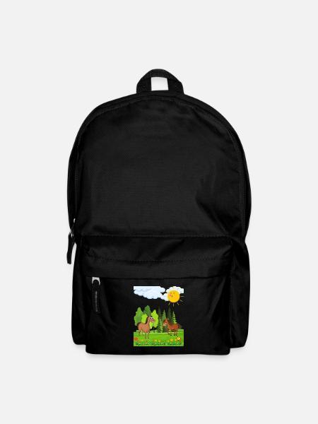 Little horses design for kids - Backpack - black