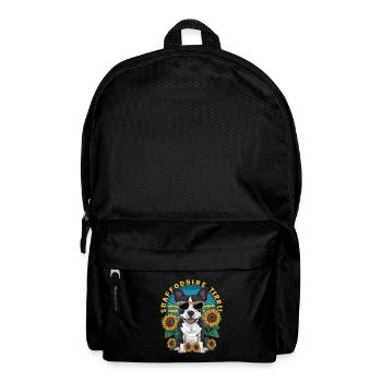 Staffordshire Bull Terrier mit Sonnenblumen - Rucksack - Schwarz - Vorne