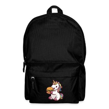 Kawaii Einhorn isst Hamburger - Rucksack - Schwarz - Vorne
