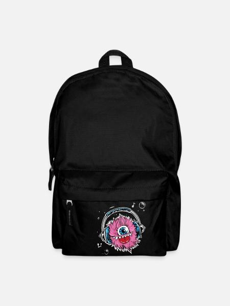 Monster,Kopfhörer,musik,singen - Rucksack - Schwarz