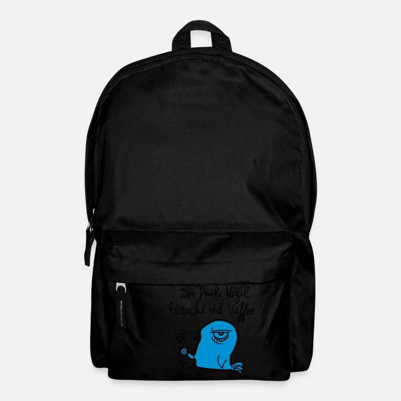 Der frühe Vogel braucht viel Kaffee - Rucksack - Schwarz