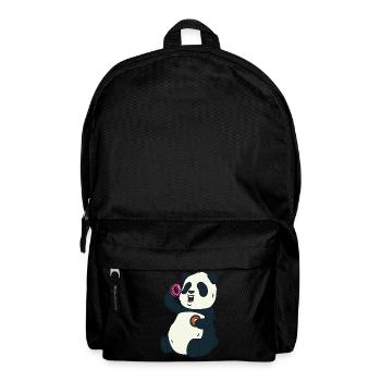Panda donut food - Backpack - black - Front