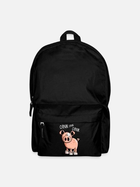 Kleines Oink Schwein - Comic - Schweine - Tiere - Rucksack - Schwarz