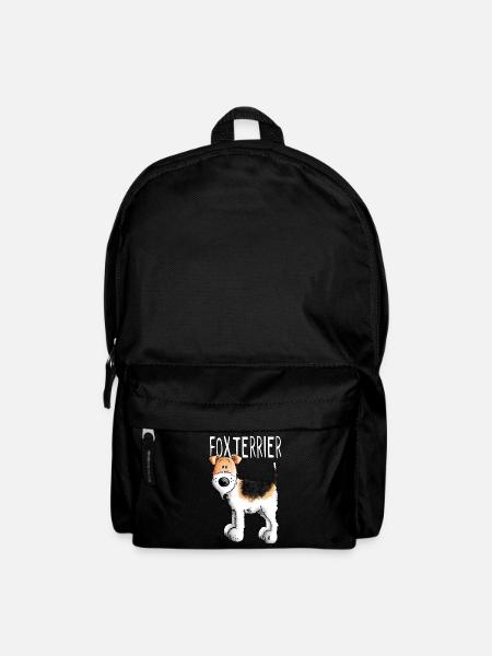 Kleiner Foxterrier - Hund - Hunde - Tier - Comic - Rucksack - Schwarz