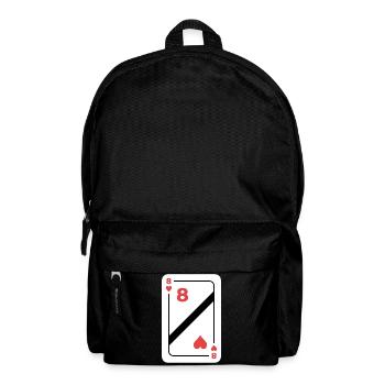 Herz Acht Spielkarte Pokerkarte - Rucksack - Schwarz - Vorne