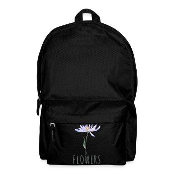 Minimalist Blue Wildflowers Illustration - Backpack - black - Front