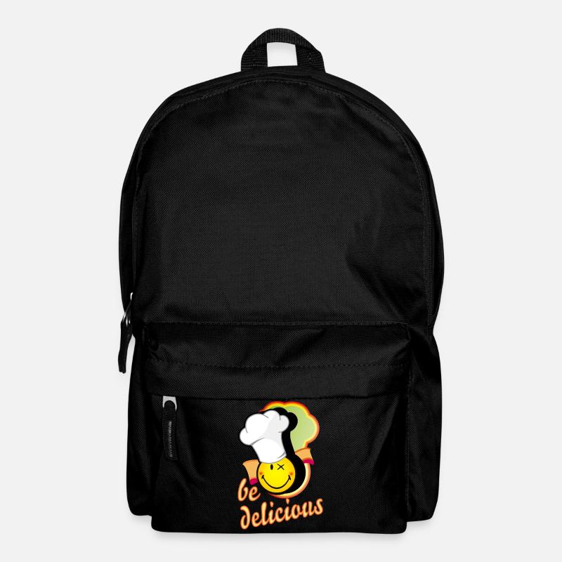 fröhliches Smiley mit großer Kochmütze - Rucksack - Schwarz