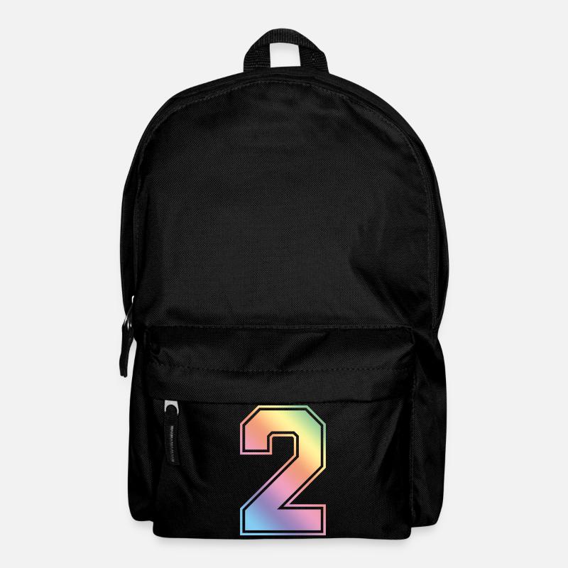 2 Zahl Bunt - Rucksack - Schwarz
