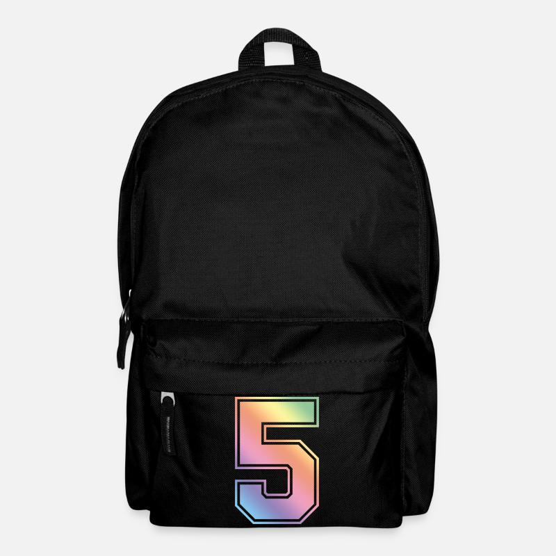 5 Zahl Bunt - Rucksack - Schwarz