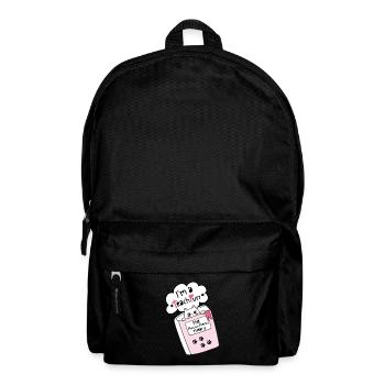 Funny Cat In A Book. Funny Teacher Puns. - Backpack - black - Front