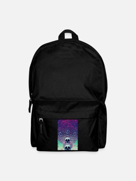Totenschädel Blumen Rose Wolke - Rucksack - Schwarz