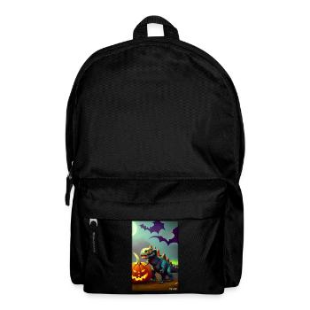Halloween Dinosaur Pumpkin Bat - Backpack - black - Front