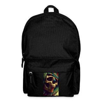 Squelette de plume de perroquet de crâne - Sac à dos - noir - Devant