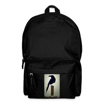Mystical Night Blue Raven Bird - Backpack - black - Front