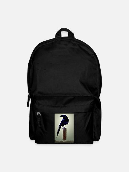 Mystique Nuit Bleue Corbeau Oiseau - Sac à dos - noir