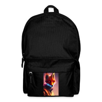 Fox Wildlife Cyber Neon Punk Future Sci-Fi - Backpack - black - Front