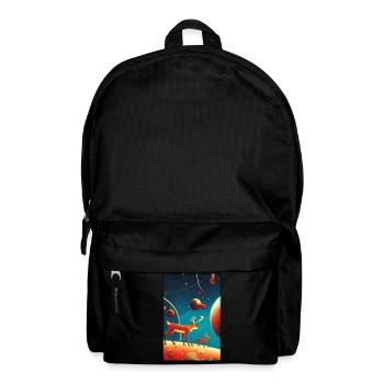 Reindeer Christmas Space Galaxy Universe Map - Backpack - black - Front